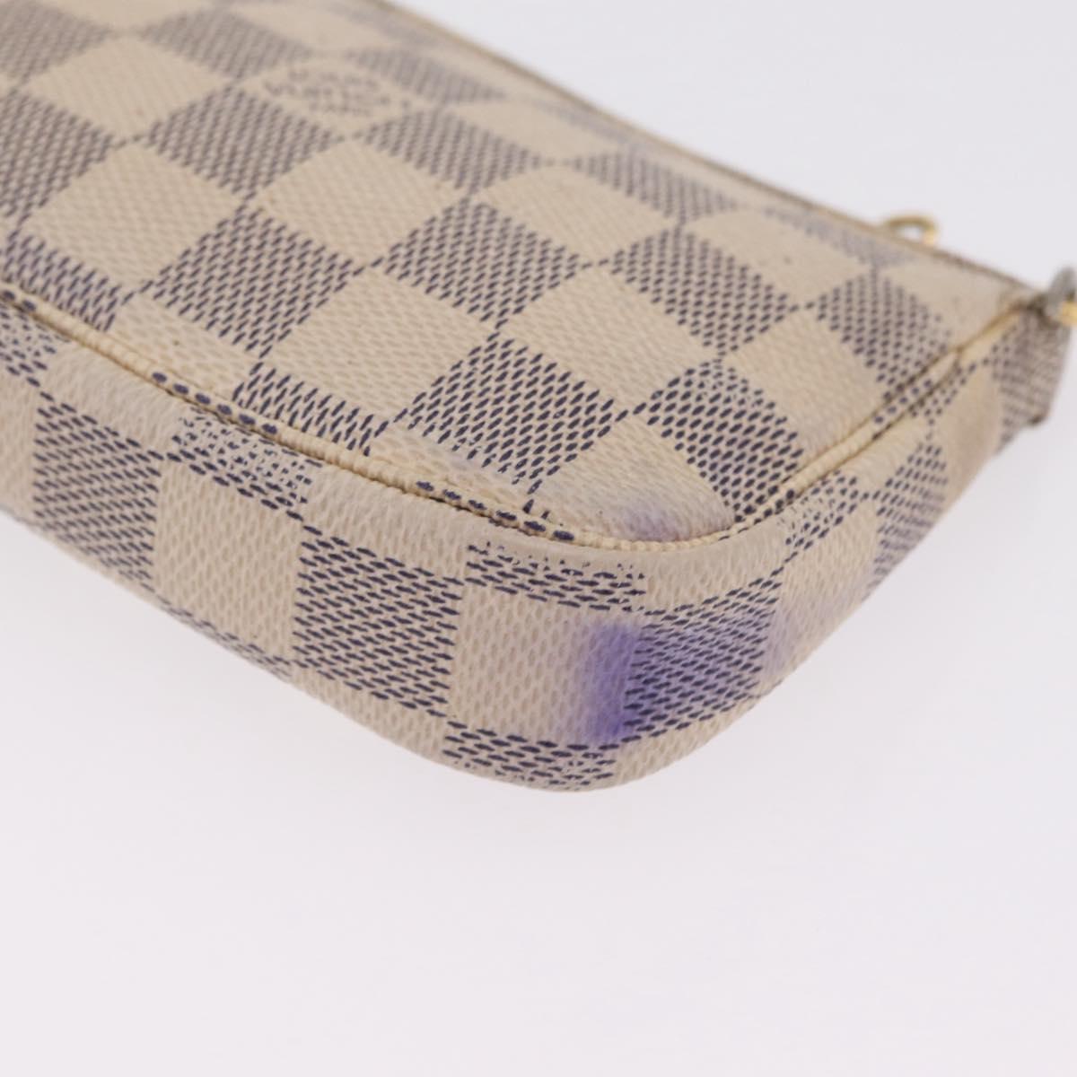 LOUIS VUITTON Damier Azur Mini Pochette Accessoires Pouch N63005 LV Auth 210106