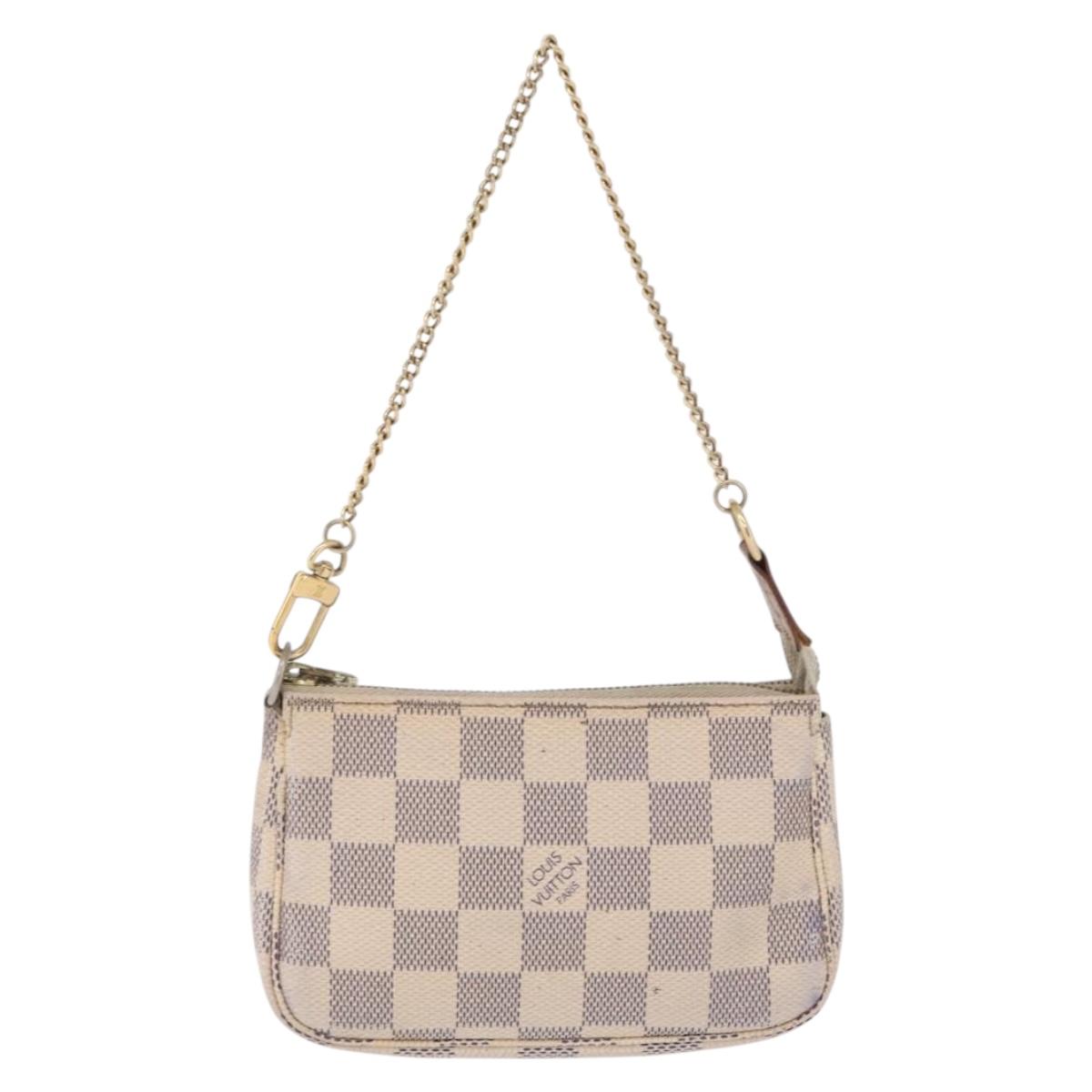 LOUIS VUITTON Damier Azur Mini Pochette Accessoires Pouch N63005 LV Auth 210106