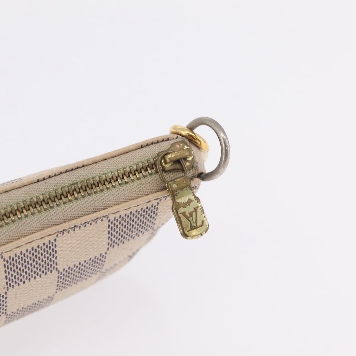 LOUIS VUITTON Damier Azur Mini Pochette Accessoires Pouch N63005 LV Auth 210106