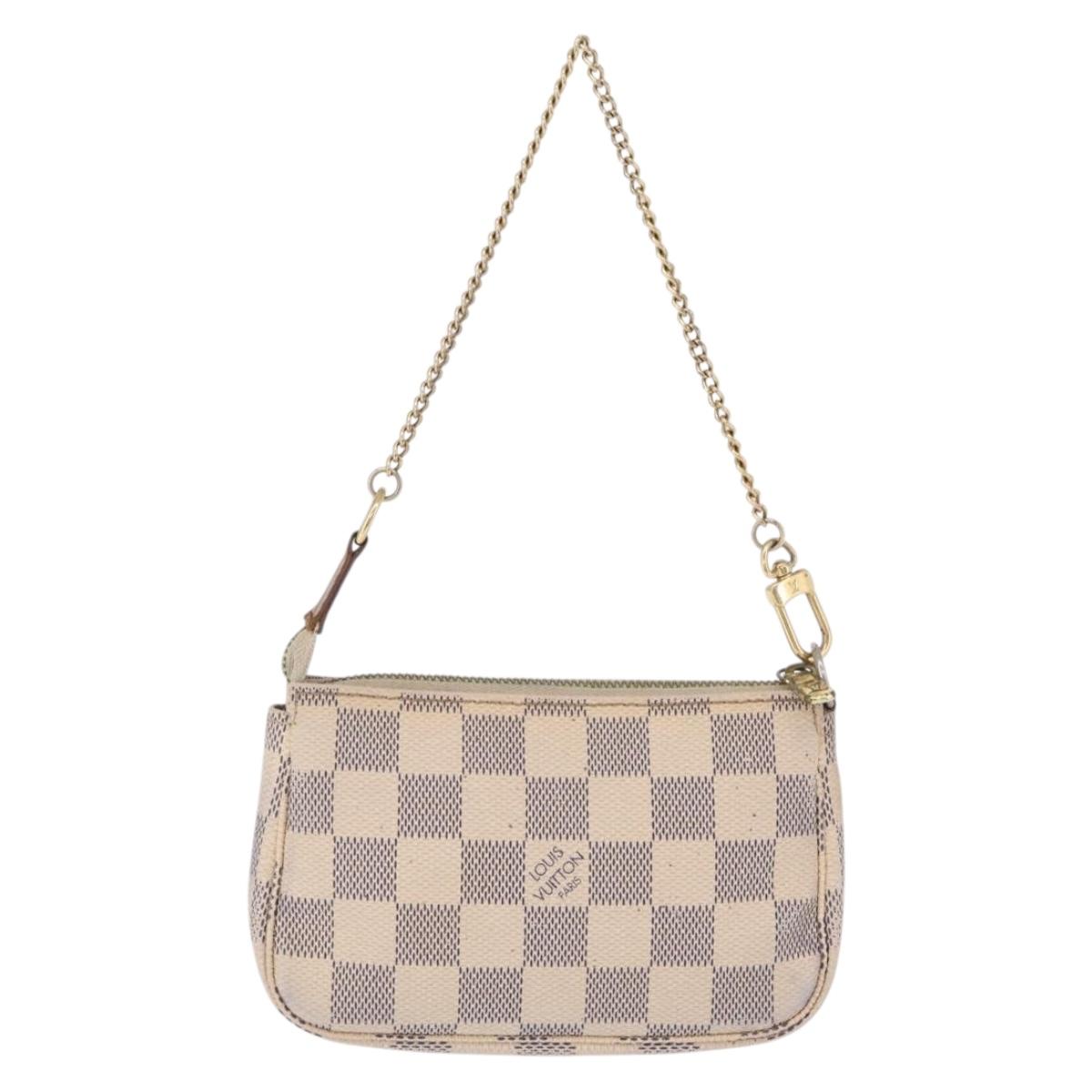 LOUIS VUITTON Damier Azur Mini Pochette Accessoires Pouch N63005 LV Auth 210106