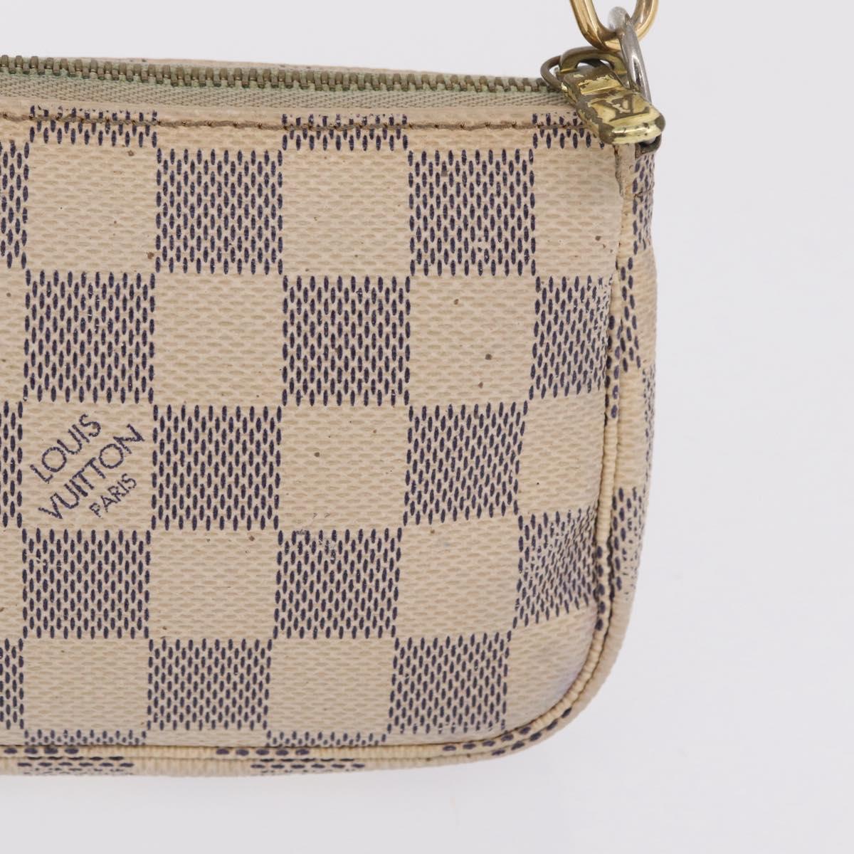 LOUIS VUITTON Damier Azur Mini Pochette Accessoires Pouch N63005 LV Auth 210106