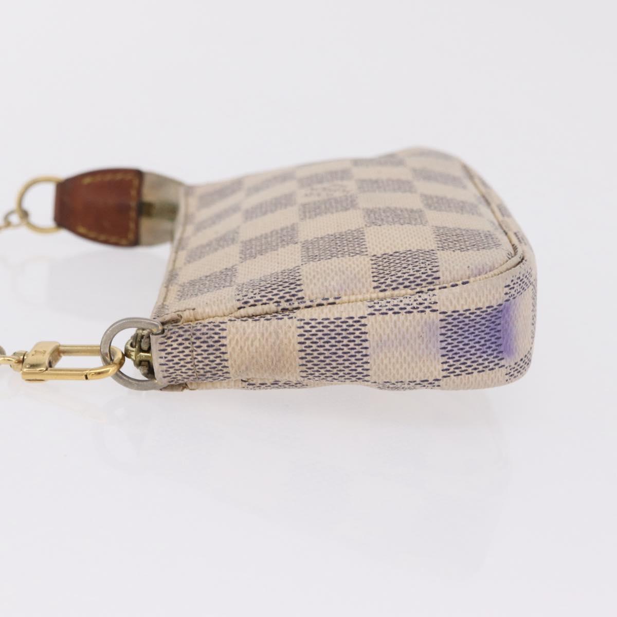 LOUIS VUITTON Damier Azur Mini Pochette Accessoires Pouch N63005 LV Auth 210106