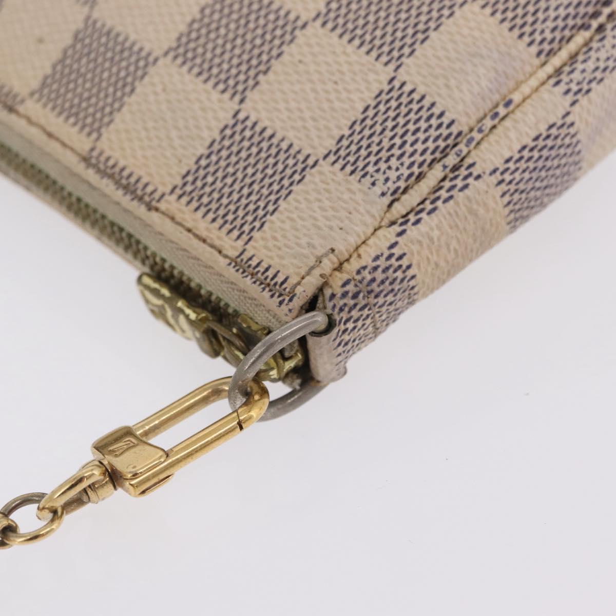 LOUIS VUITTON Damier Azur Mini Pochette Accessoires Pouch N63005 LV Auth 210106