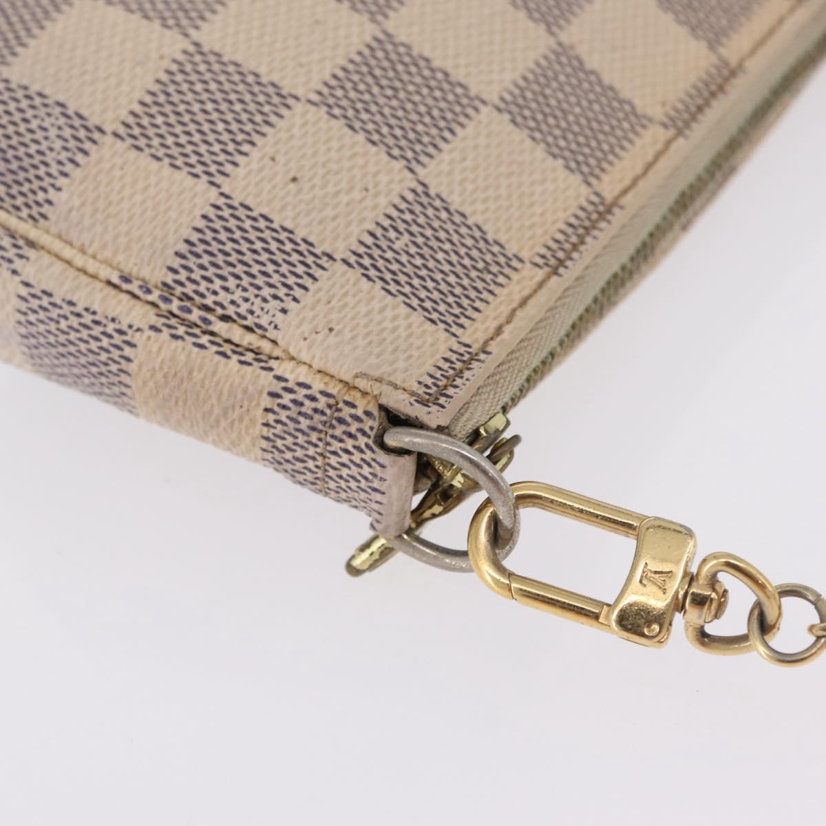 LOUIS VUITTON Damier Azur Mini Pochette Accessoires Pouch N63005 LV Auth 210106