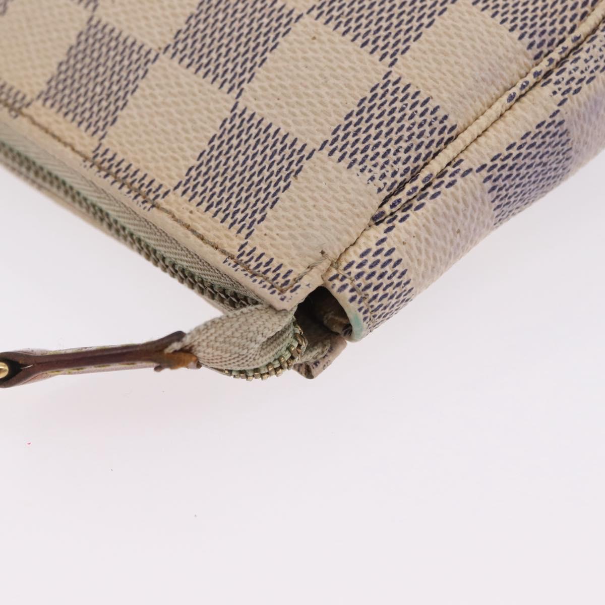 LOUIS VUITTON Damier Azur Mini Pochette Accessoires Pouch N63005 LV Auth 210106