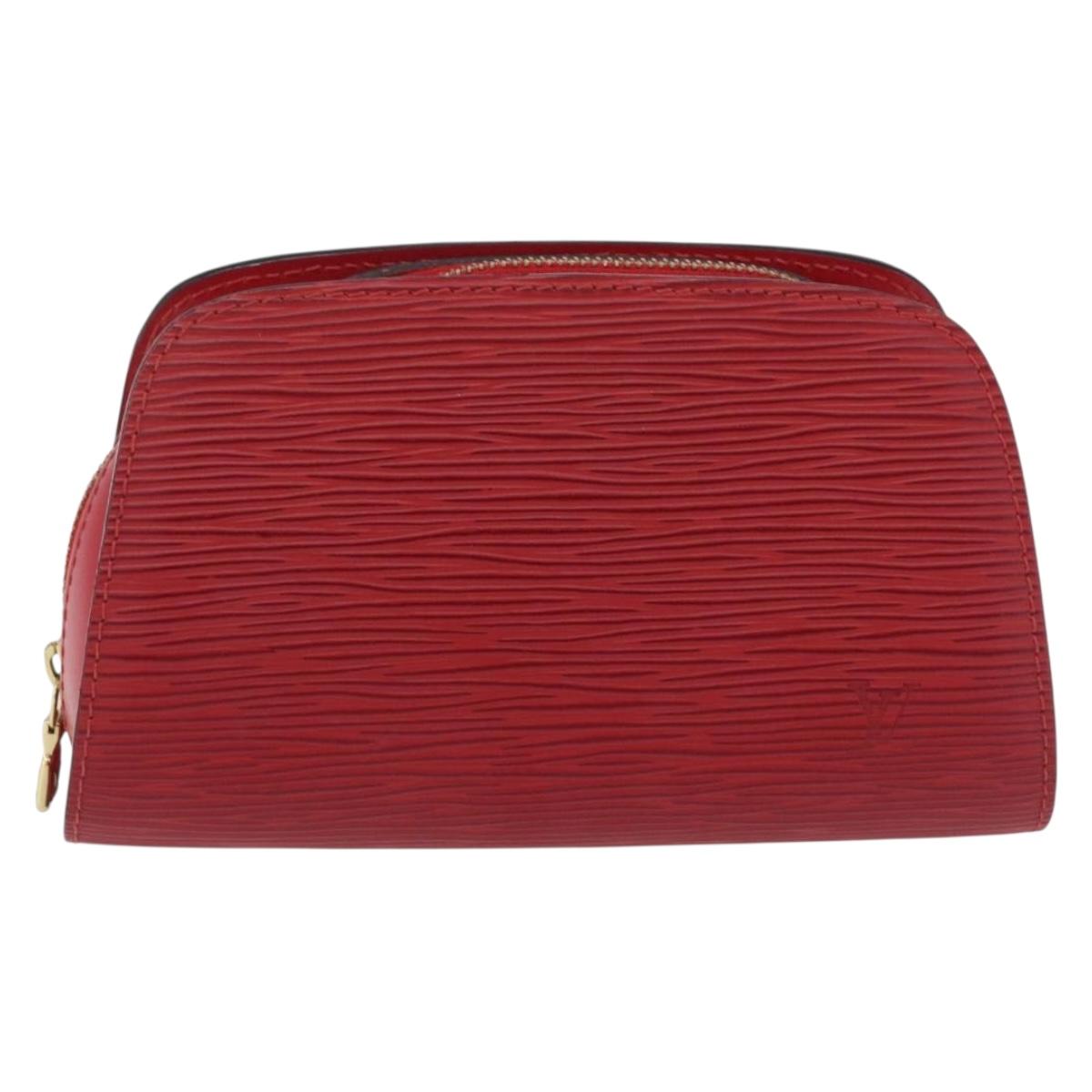 LOUIS VUITTON Epi Dauphine PM Pouch Castilian Red M48447 LV Auth 210110