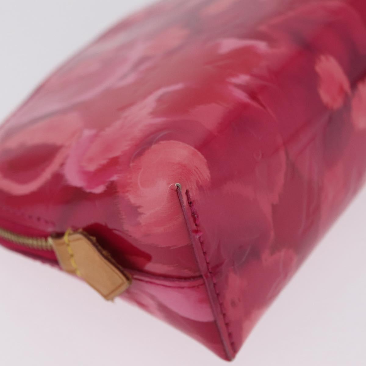 LOUIS VUITTON Vernis Ikat Flower Pochette Cosmetic Pink M90045 LV Auth 210111