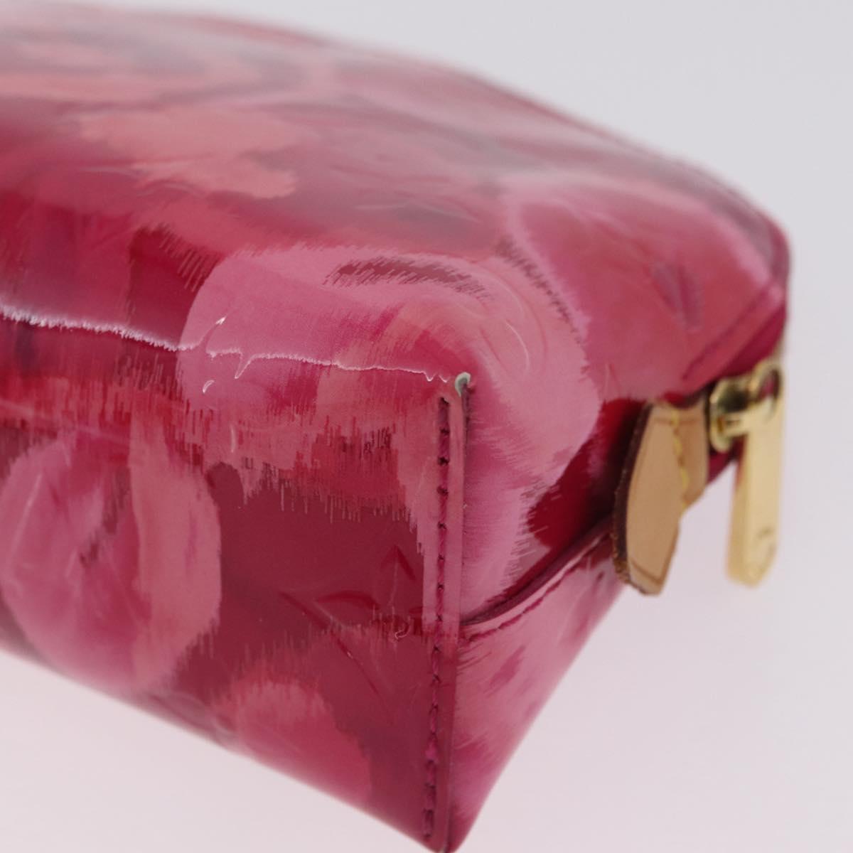 LOUIS VUITTON Vernis Ikat Flower Pochette Cosmetic Pink M90045 LV Auth 210111