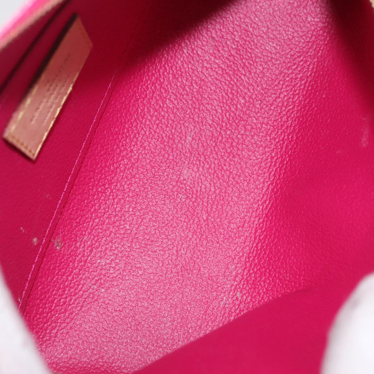 LOUIS VUITTON Vernis Ikat Flower Pochette Cosmetic Pink M90045 LV Auth 210111