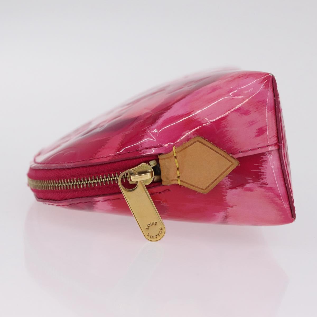 LOUIS VUITTON Vernis Ikat Flower Pochette Cosmetic Pink M90045 LV Auth 210111