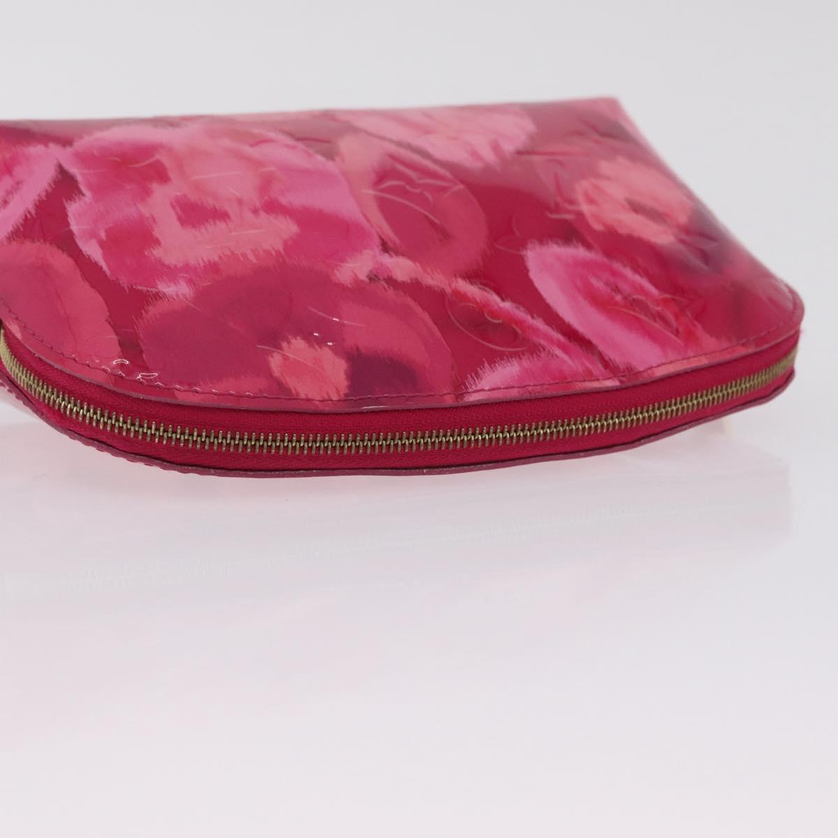 LOUIS VUITTON Vernis Ikat Flower Pochette Cosmetic Pink M90045 LV Auth 210111