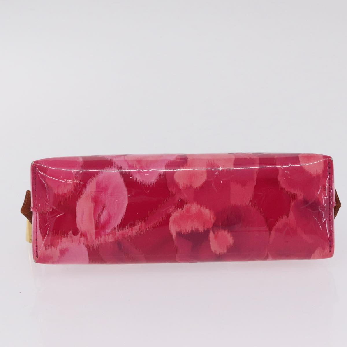 LOUIS VUITTON Vernis Ikat Flower Pochette Cosmetic Pink M90045 LV Auth 210111