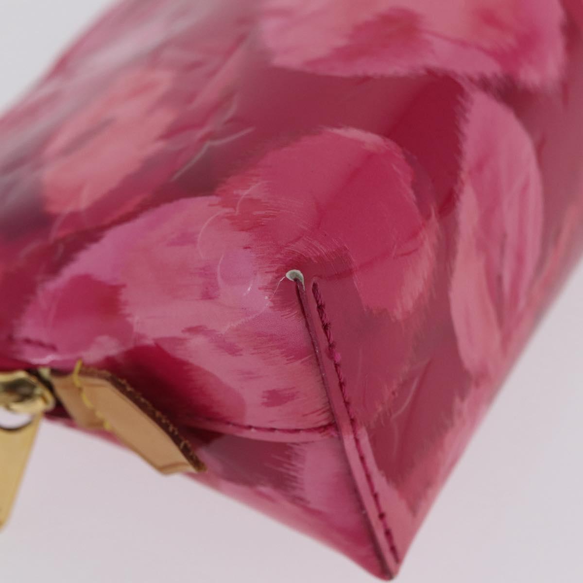LOUIS VUITTON Vernis Ikat Flower Pochette Cosmetic Pink M90045 LV Auth 210111