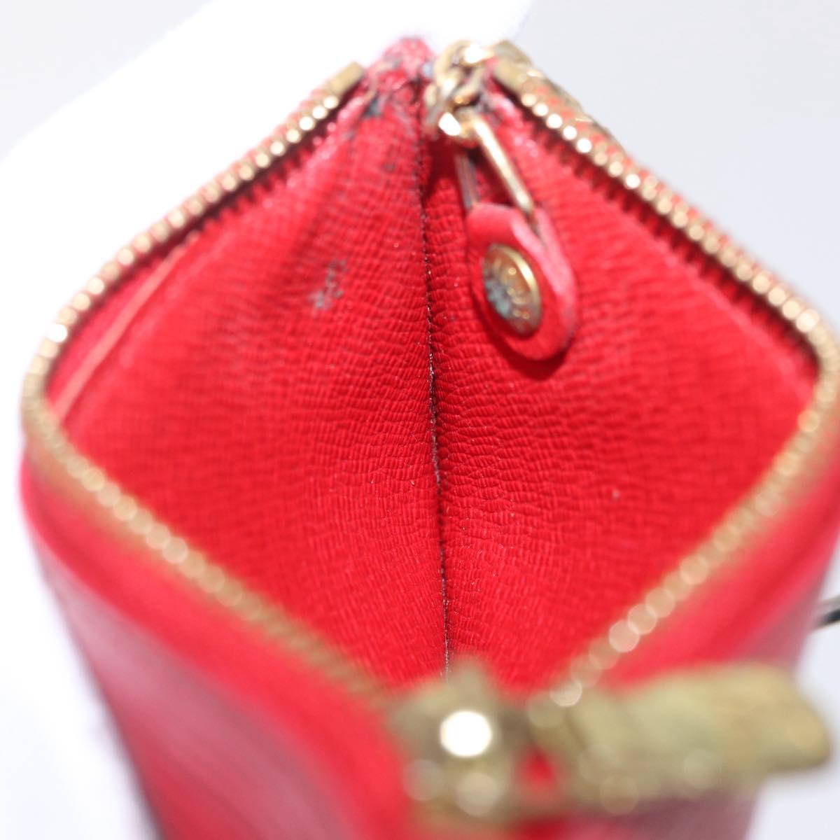 LOUIS VUITTON Epi Pochette Cles Coin Purse Red M63807 LV Auth 210112