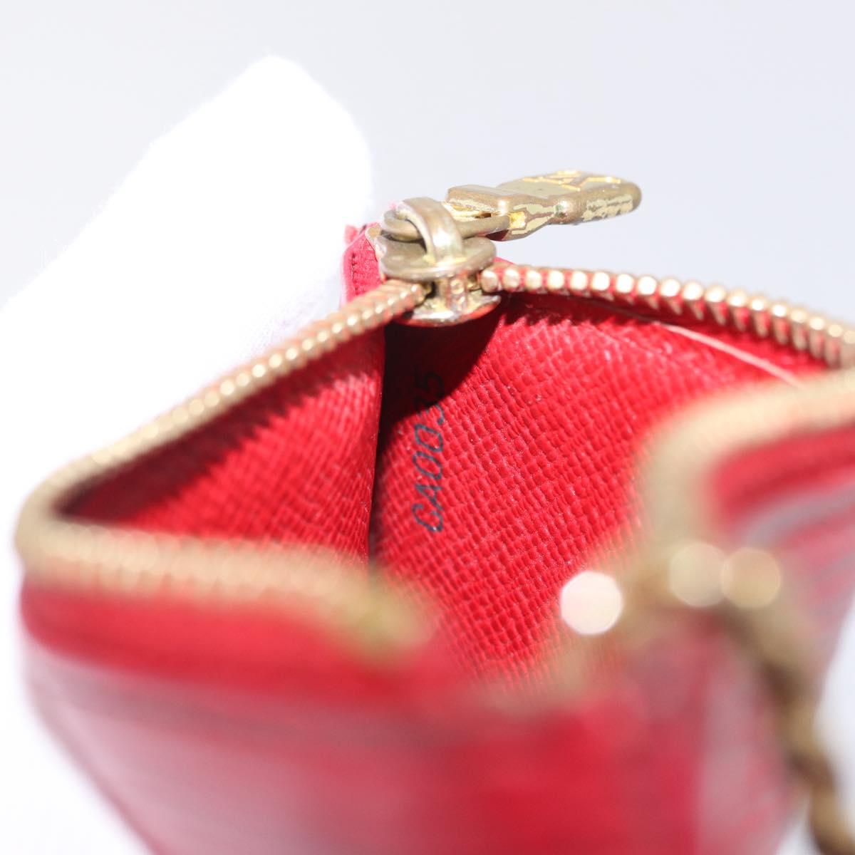 LOUIS VUITTON Epi Pochette Cles Coin Purse Red M63807 LV Auth 210112