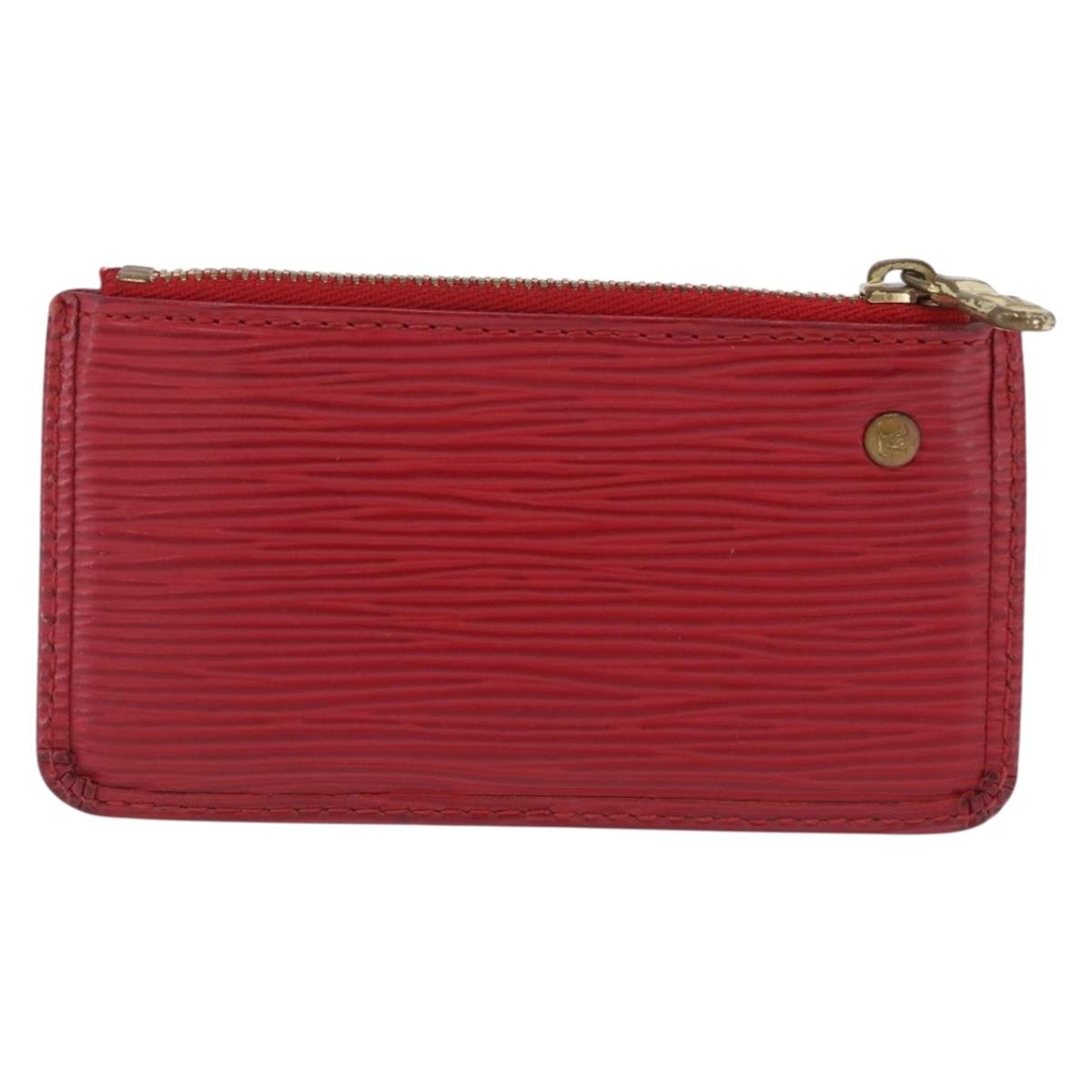 LOUIS VUITTON Epi Pochette Cles Coin Purse Red M63807 LV Auth 210112