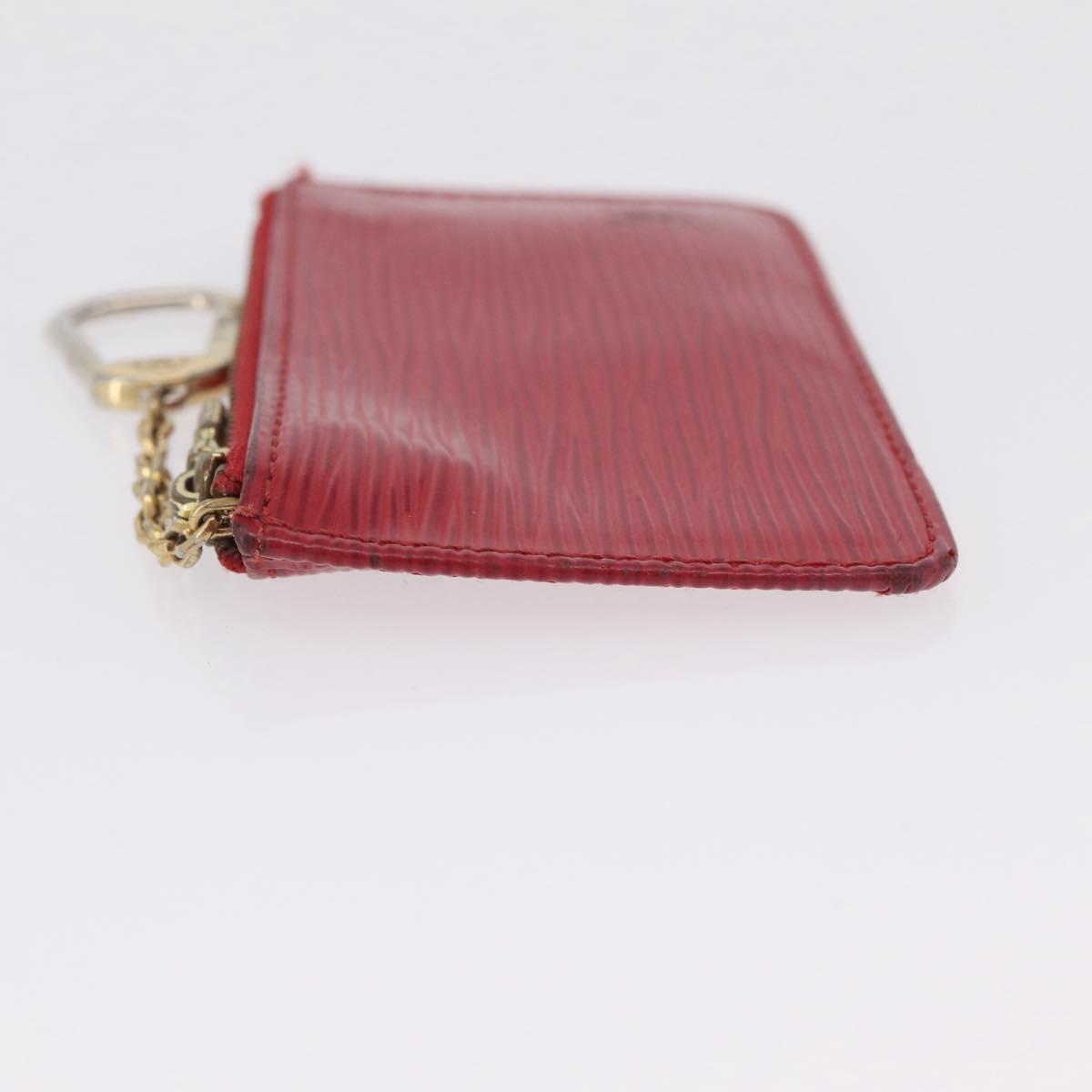 LOUIS VUITTON Epi Pochette Cles Coin Purse Red M63807 LV Auth 210112