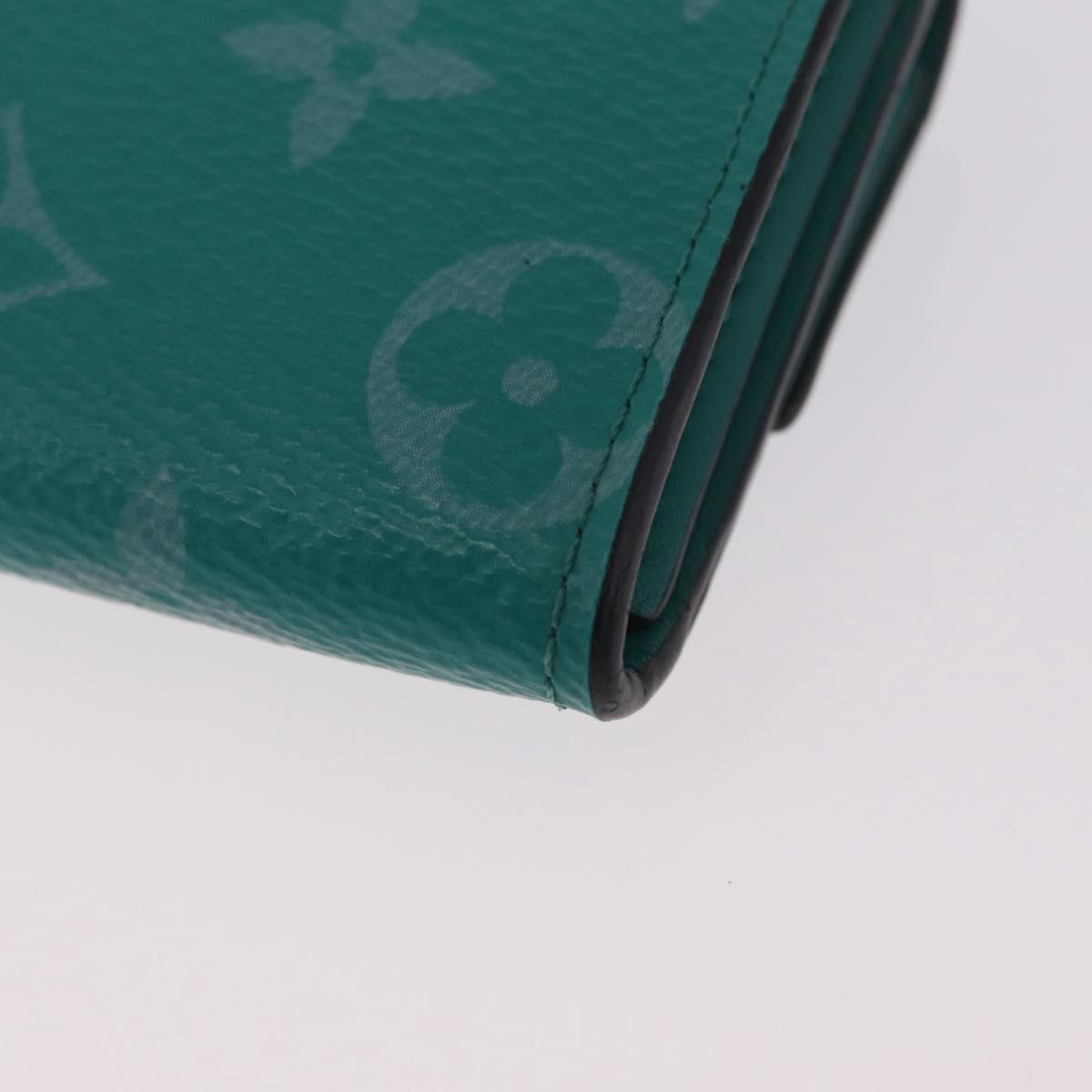 LOUIS VUITTON Tiger Lama Monogram Discovery Wallet Green M67626 LV Auth 210113V