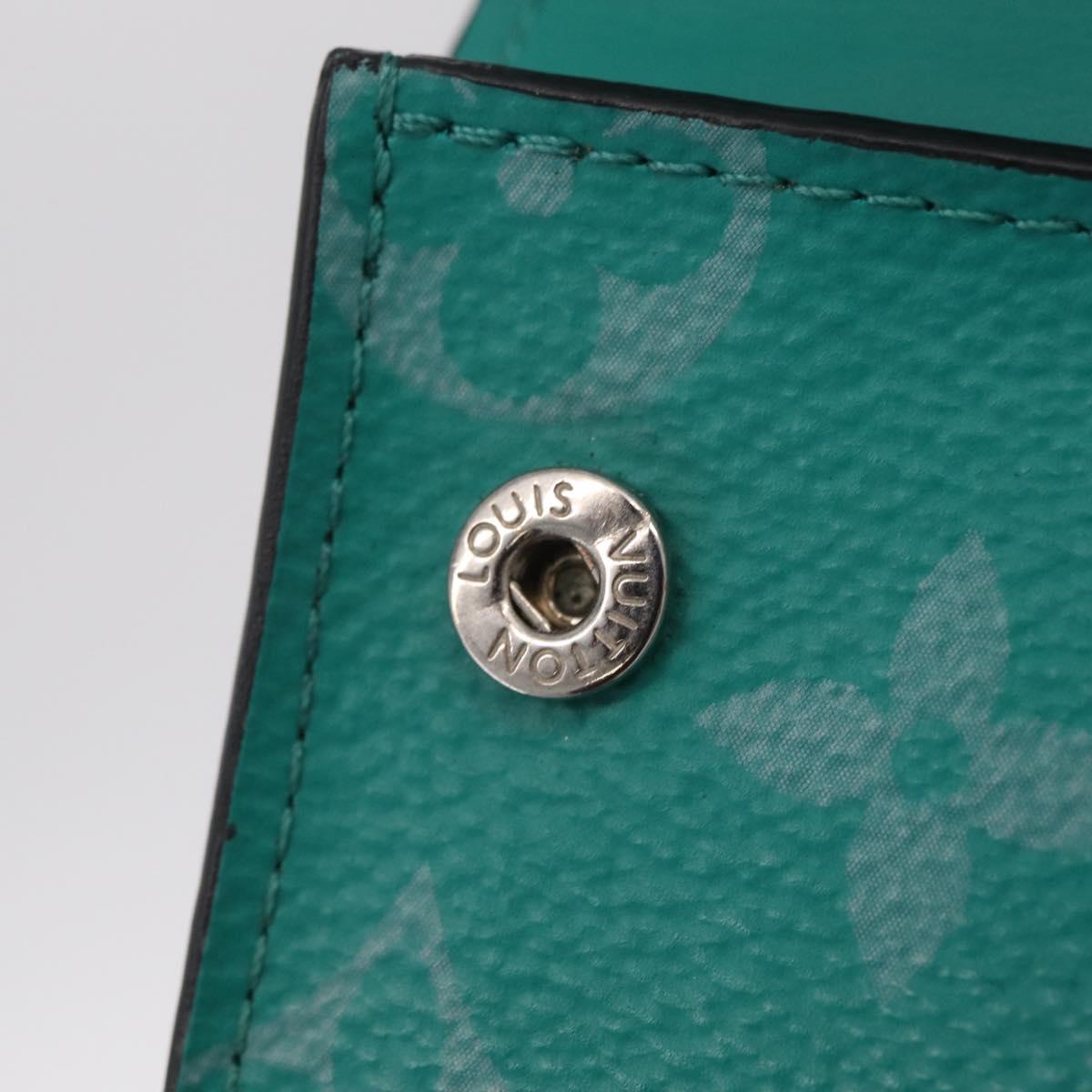 LOUIS VUITTON Tiger Lama Monogram Discovery Wallet Green M67626 LV Auth 210113V