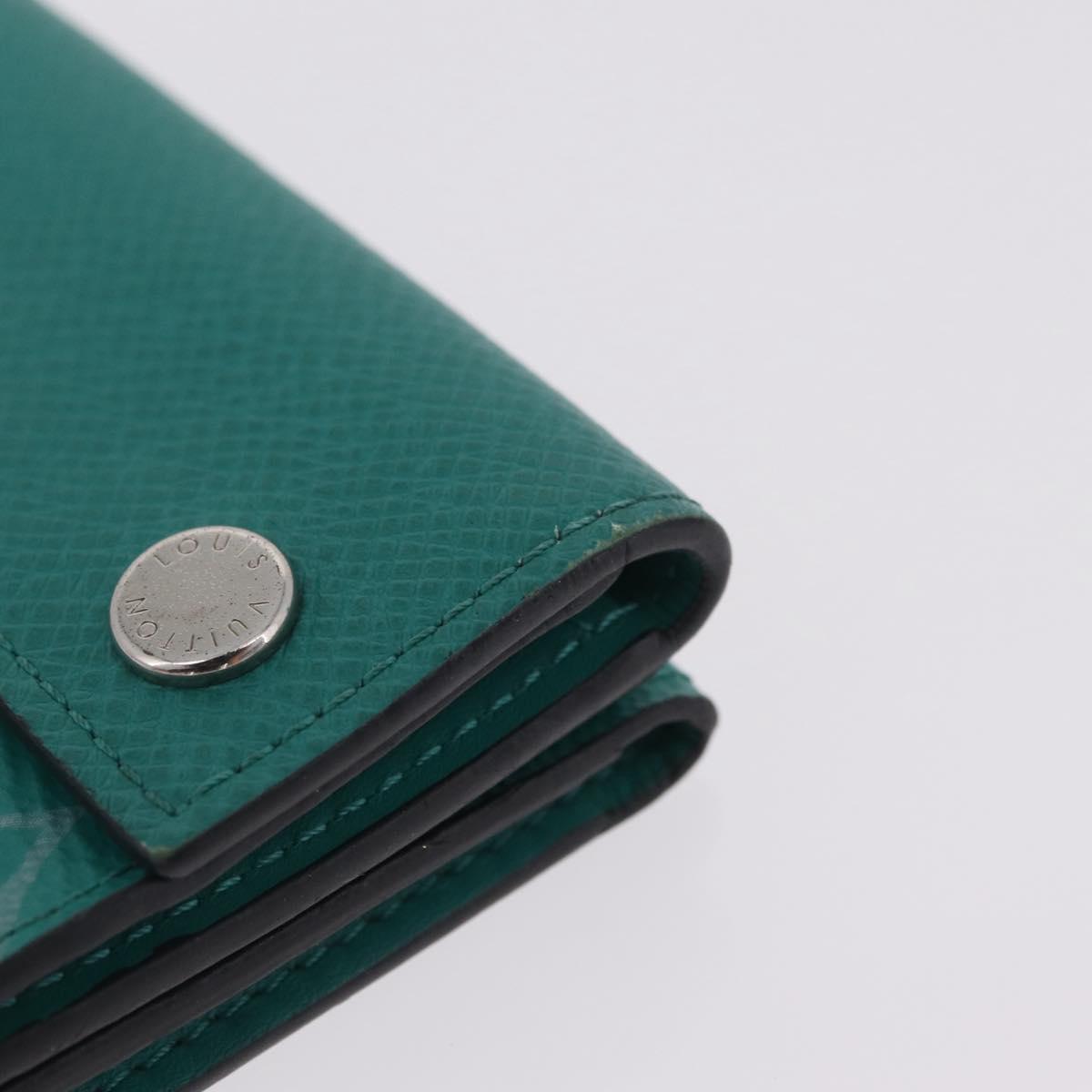 LOUIS VUITTON Tiger Lama Monogram Discovery Wallet Green M67626 LV Auth 210113V