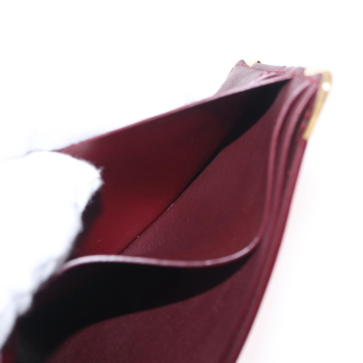 Cartier Wallet Leather Bordeaux Gold Auth 210114V