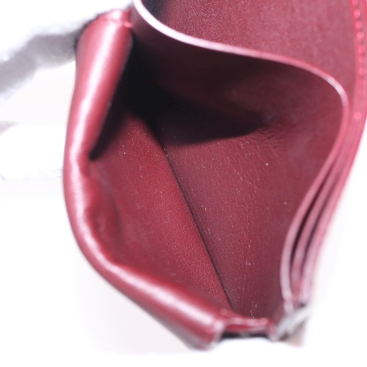 Cartier Wallet Leather Bordeaux Gold Auth 210114V