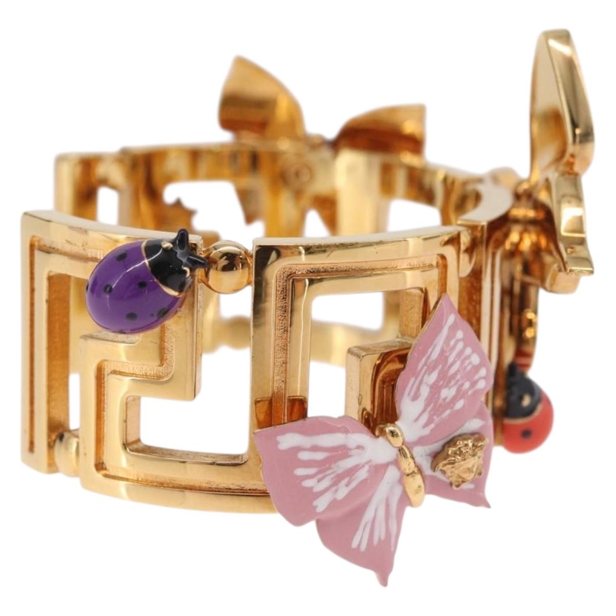 VERSACE Bangle Bracelet metal Gold Tone Auth 210115M