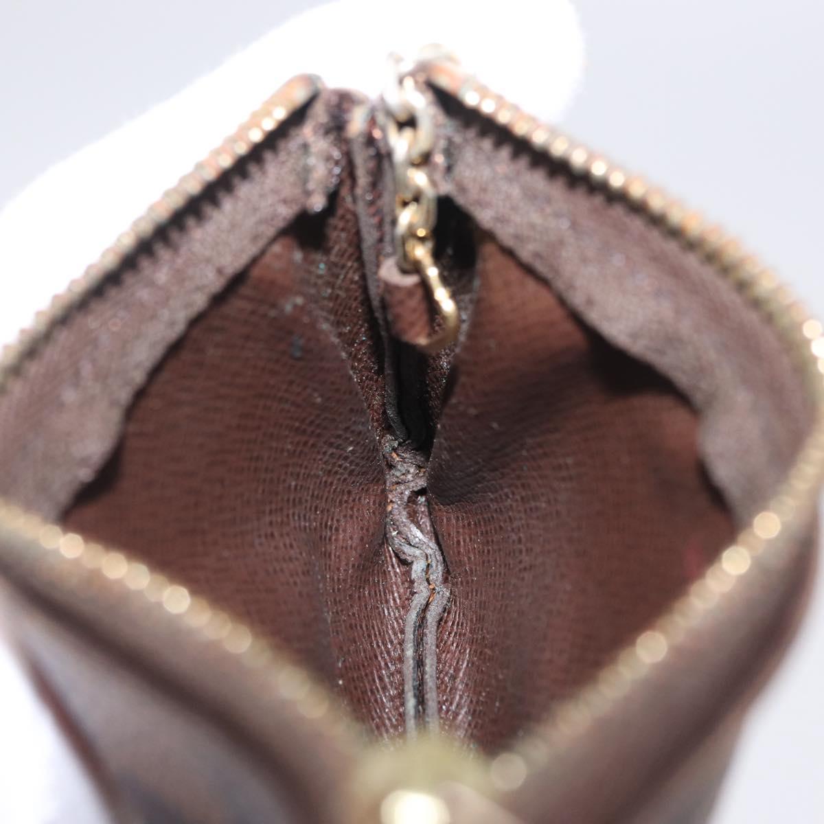 LOUIS VUITTON Damier Ebene Pochette Cles Coin Purse N62658 LV Auth 210119