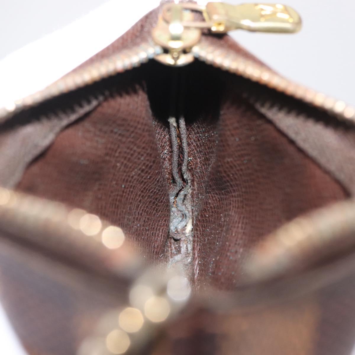 LOUIS VUITTON Damier Ebene Pochette Cles Coin Purse N62658 LV Auth 210119