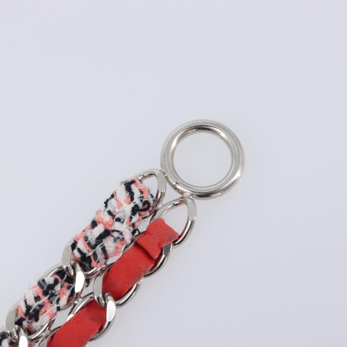 CHANEL Bracelet Tweed Multicolor Silver CC Auth 210120V