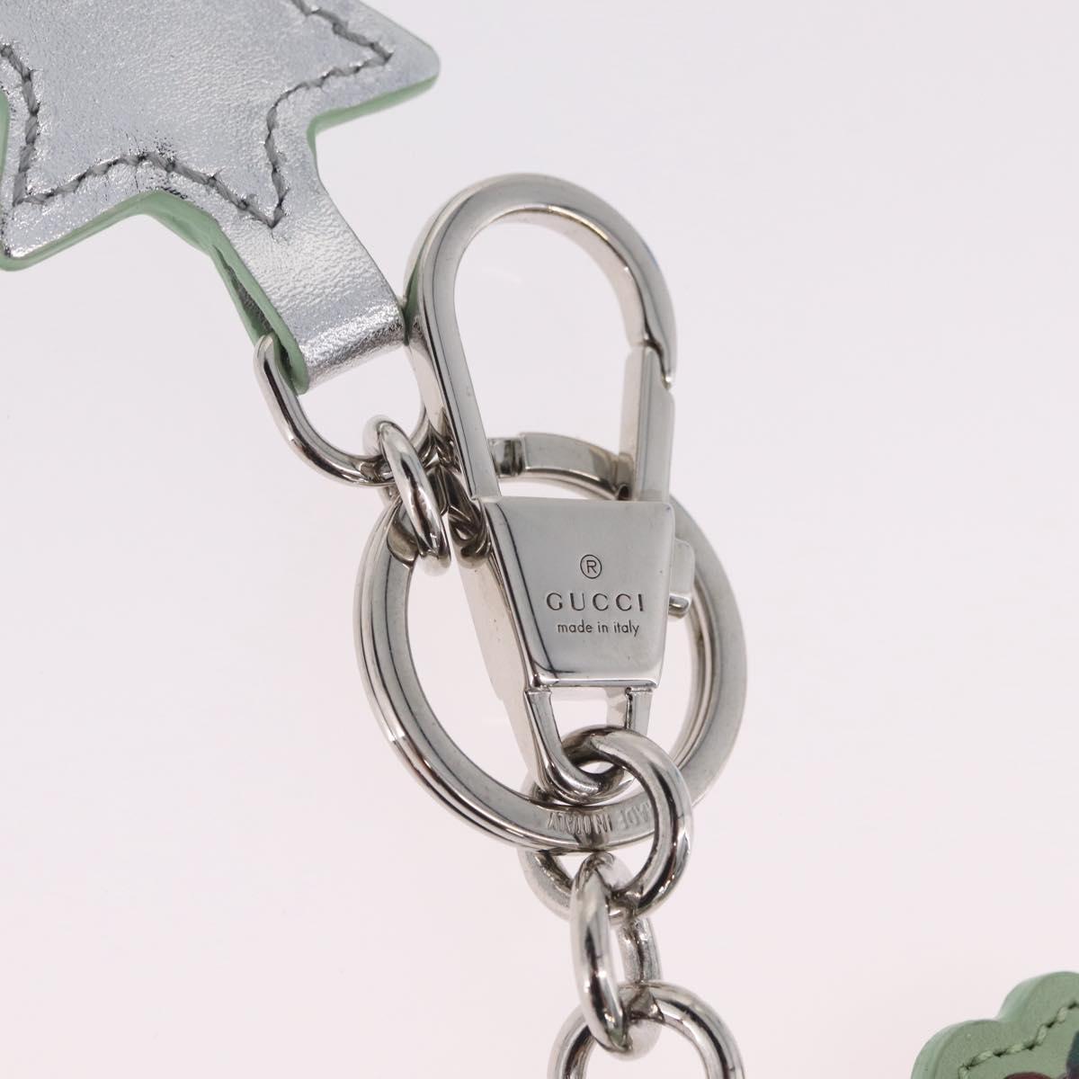 GUCCI GG Supreme Yuko Higuchi Boris Key Holder PVC Green Silver Auth 210125SM