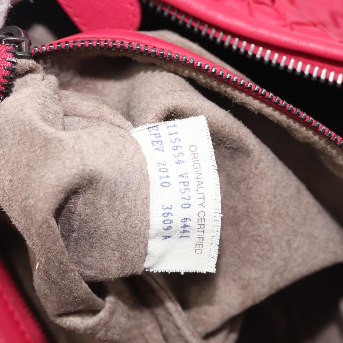 Bottega Veneta Hobo INTRECCIATO Bag Leather Red Silver 115654 Auth 210134V