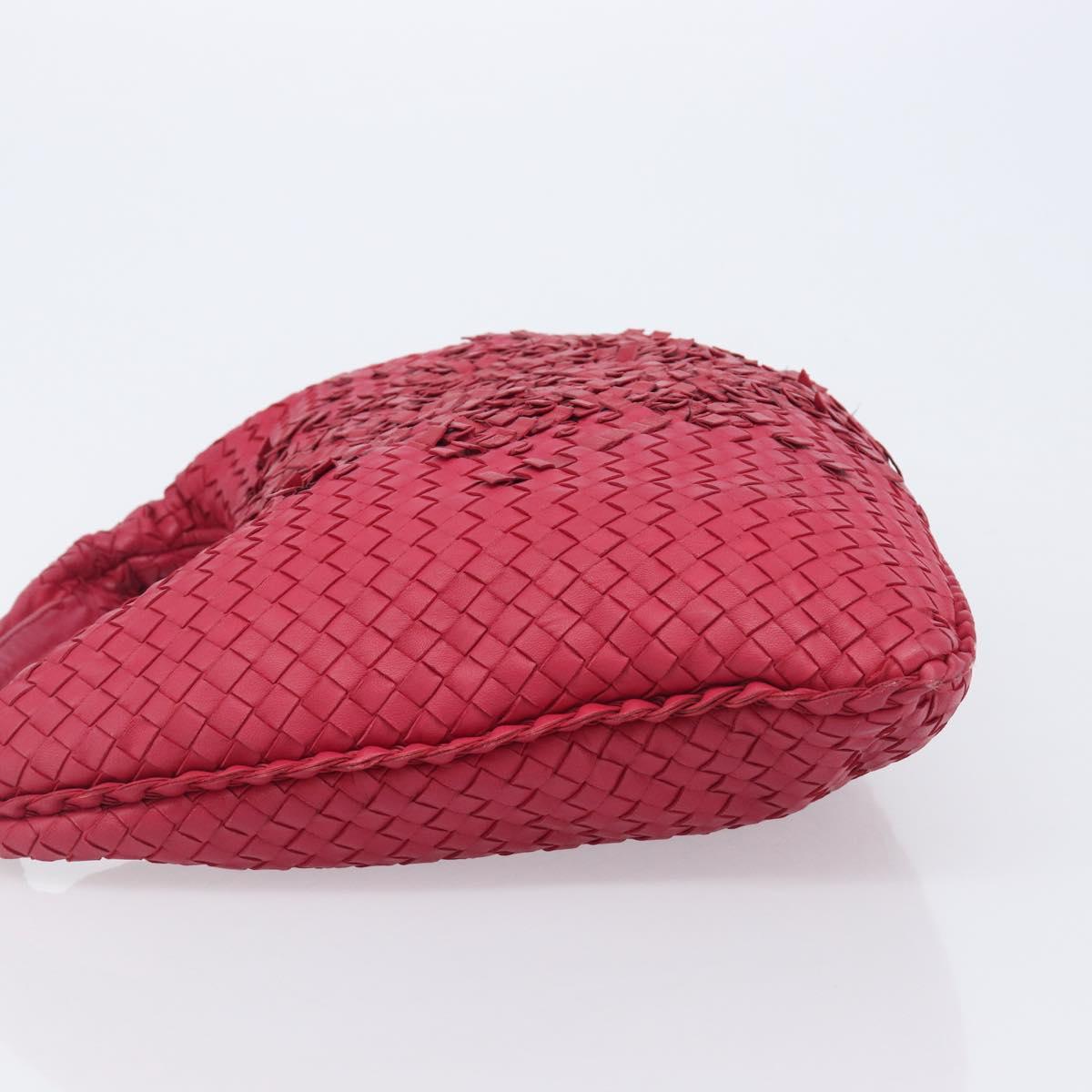 Bottega Veneta Hobo INTRECCIATO Bag Leather Red Silver 115654 Auth 210134V