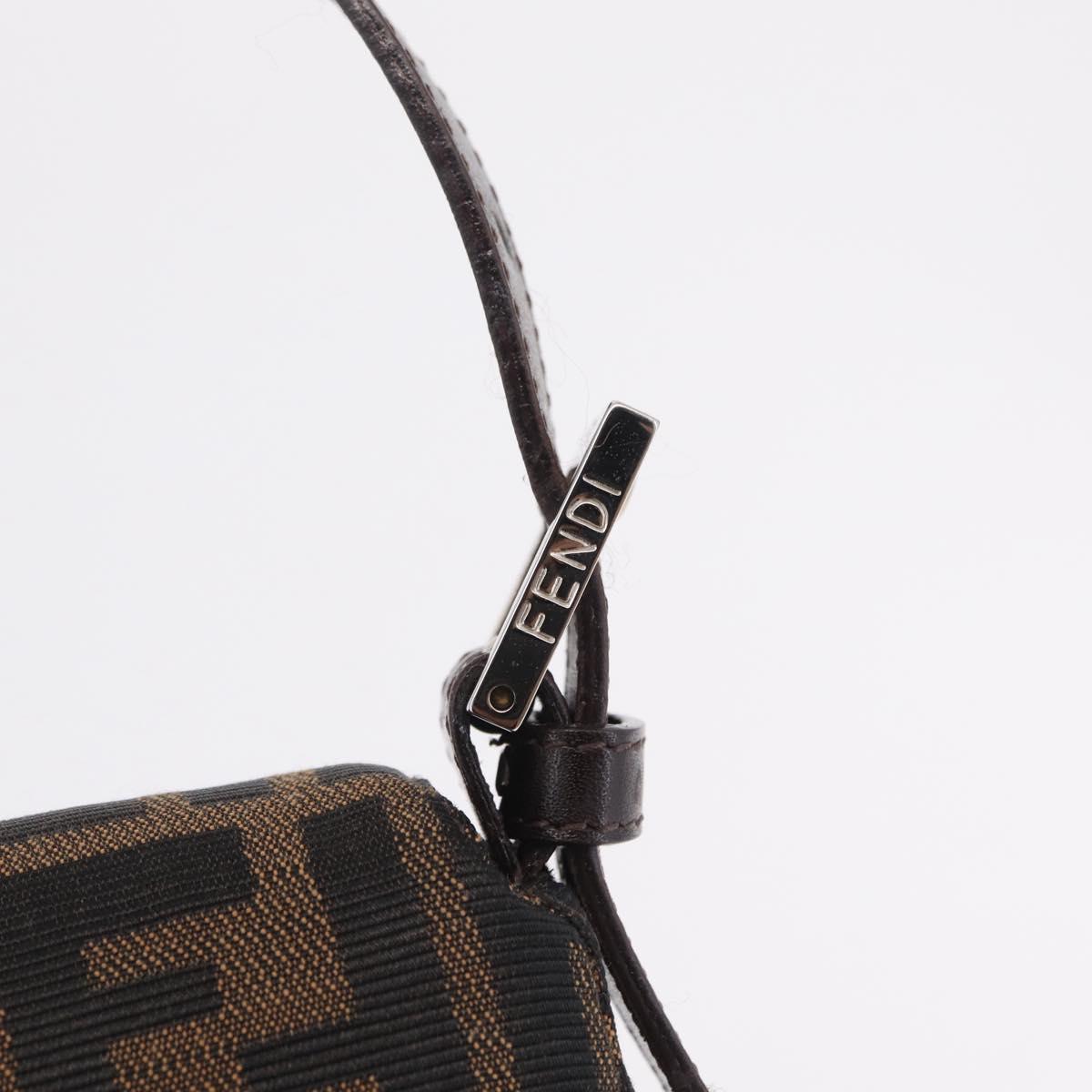 FENDI Zucca Canvas Mamma Baguette Shoulder Bag Brown Black 26424 Auth 210138V