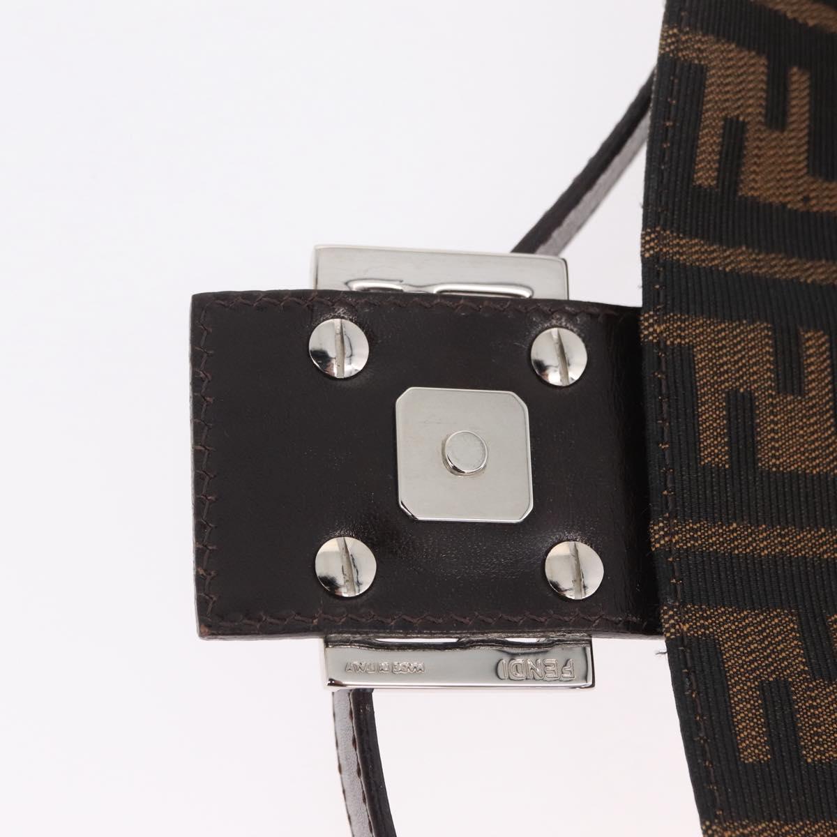 FENDI Zucca Canvas Mamma Baguette Shoulder Bag Brown Black 26424 Auth 210138V
