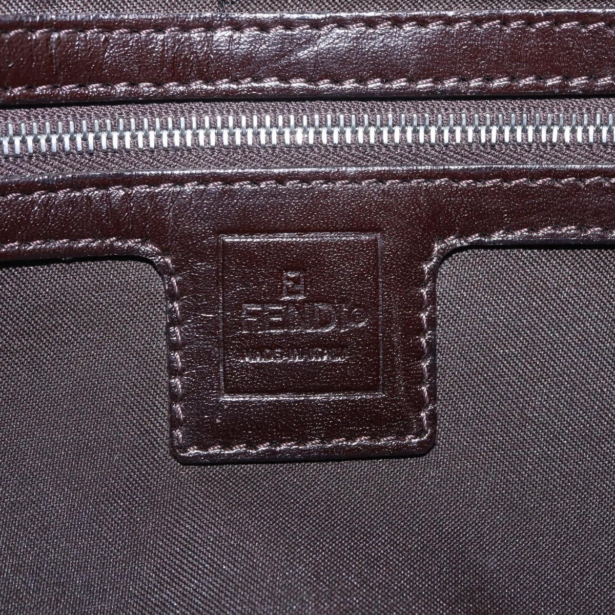 FENDI Zucca Canvas Mamma Baguette Shoulder Bag Brown Black 26424 Auth 210138V