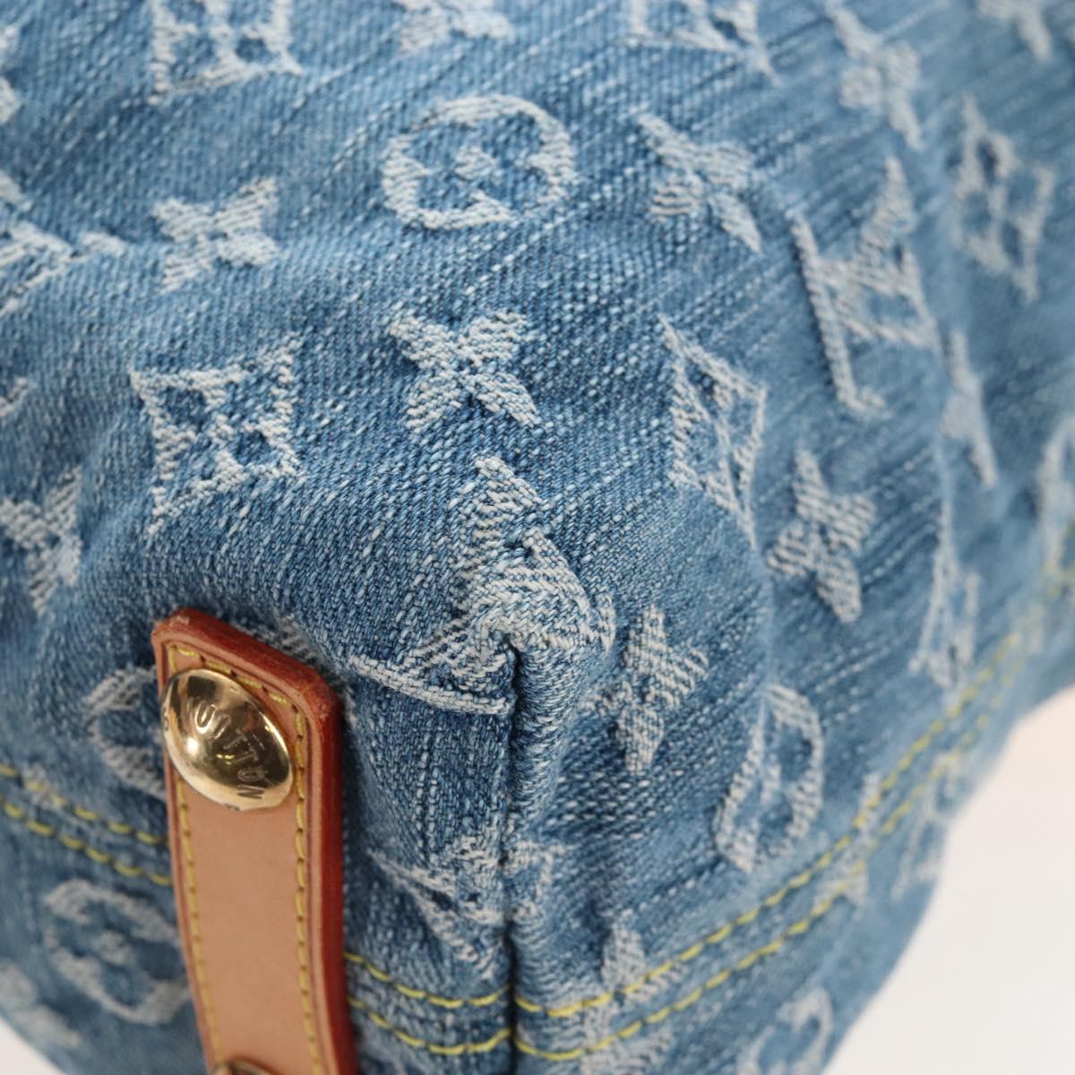 LOUIS VUITTON Monogram Denim Buggy PM Shoulder Bag Blue M95049 LV Auth 210141V
