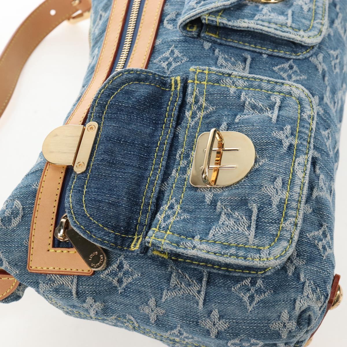 LOUIS VUITTON Monogram Denim Buggy PM Shoulder Bag Blue M95049 LV Auth 210141V