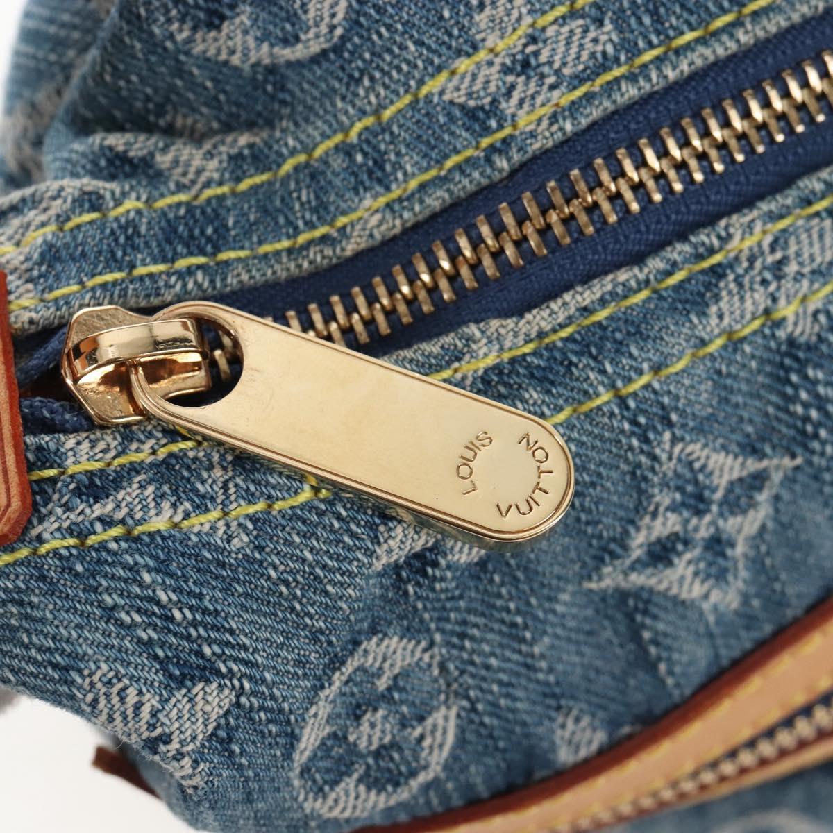 LOUIS VUITTON Monogram Denim Buggy PM Shoulder Bag Blue M95049 LV Auth 210141V