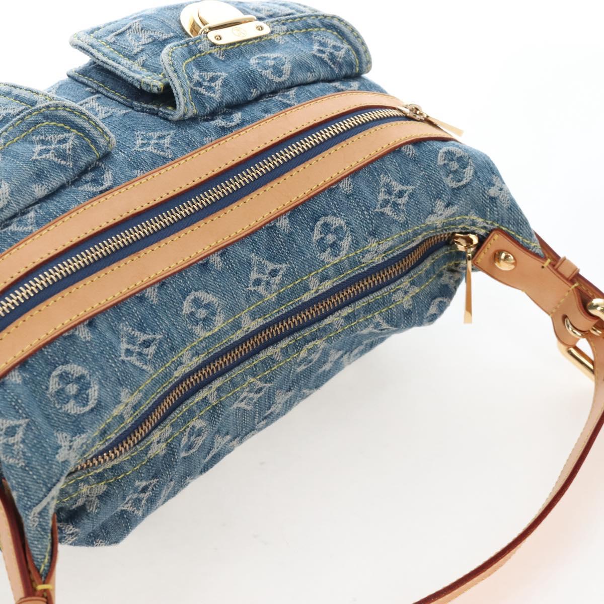 LOUIS VUITTON Monogram Denim Buggy PM Shoulder Bag Blue M95049 LV Auth 210141V