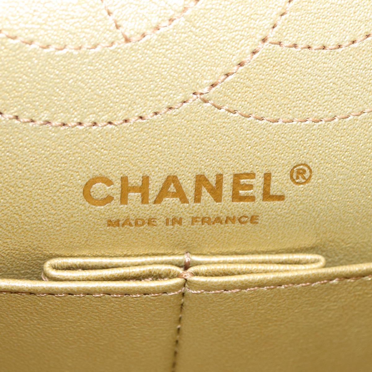 CHANEL 2.55 Matelasse Chain Bag Leather Multicolor Gold CC Auth 210143SM