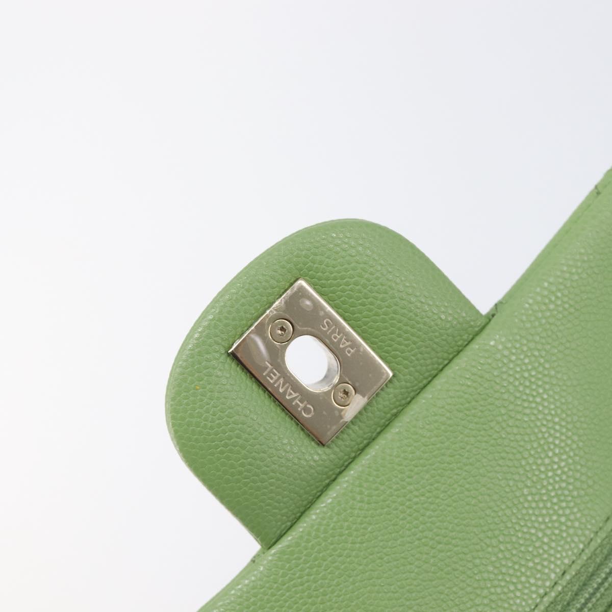 CHANEL Matelasse23 Chain Shoulder Bag Caviar Skin Green Gold CC Auth 210152SM