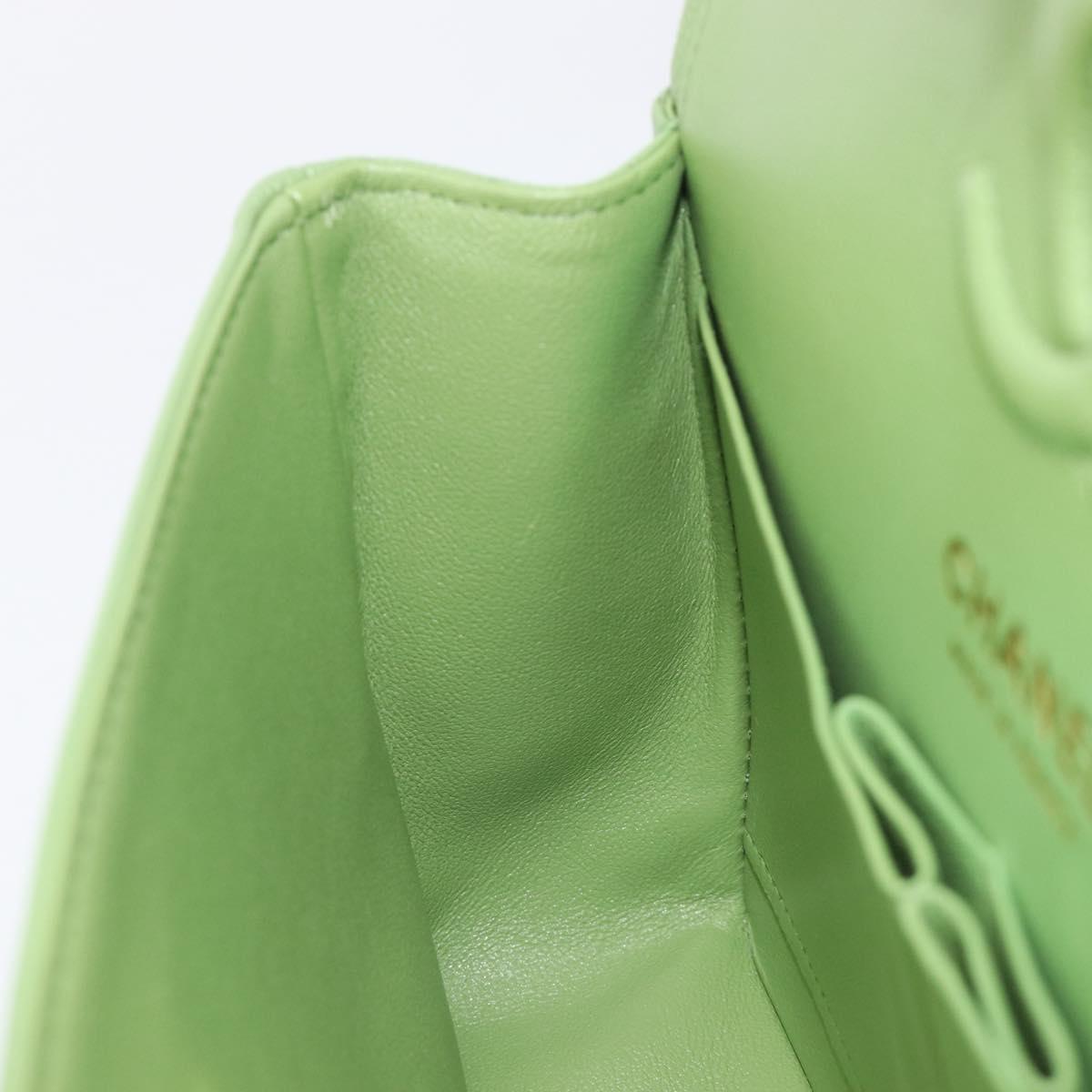 CHANEL Matelasse23 Chain Shoulder Bag Caviar Skin Green Gold CC Auth 210152SM