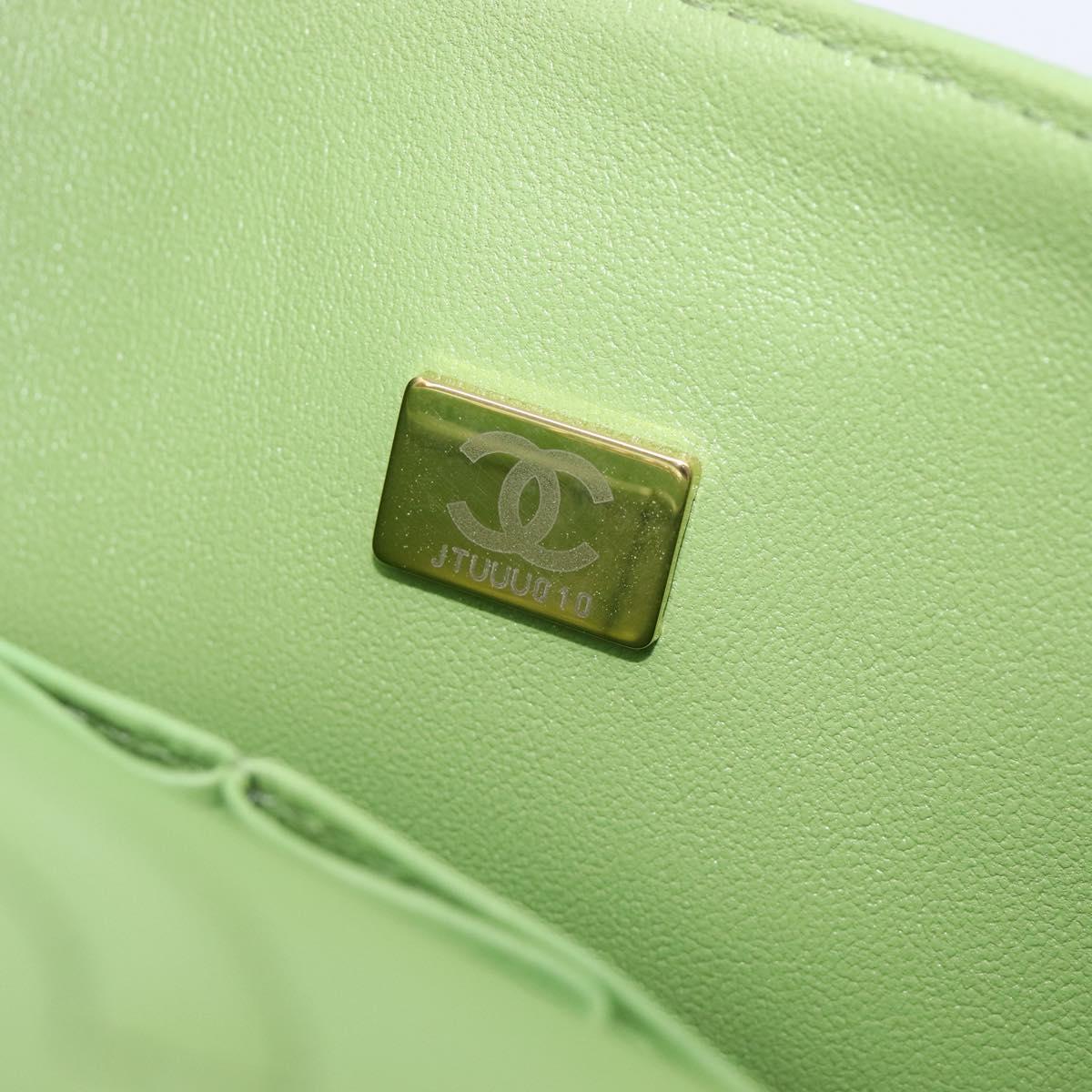 CHANEL Matelasse23 Chain Shoulder Bag Caviar Skin Green Gold CC Auth 210152SM