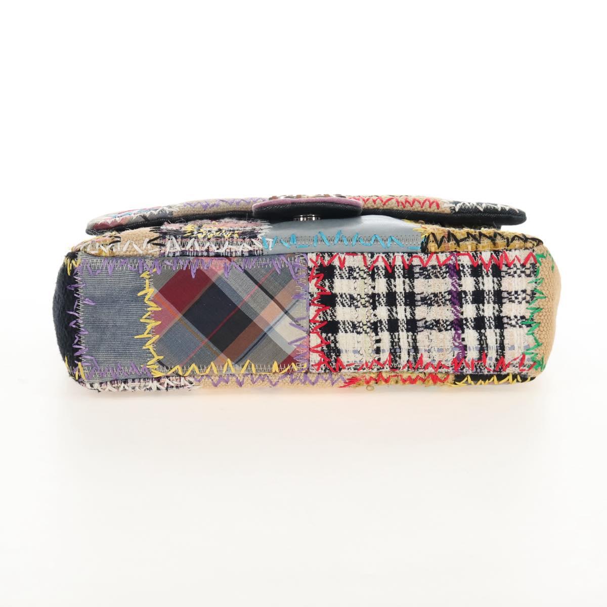 CHANEL Chain Big Matelasse30 Bag Tweed Multicolor Silver CC Auth 210159SM