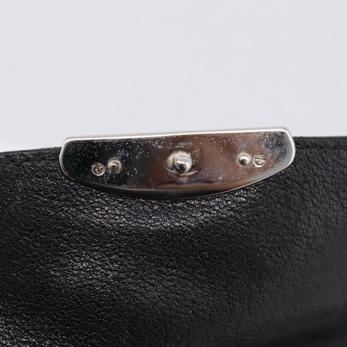 PRADA Chain Shoulder Bag Leather Black Silver Auth 210166A