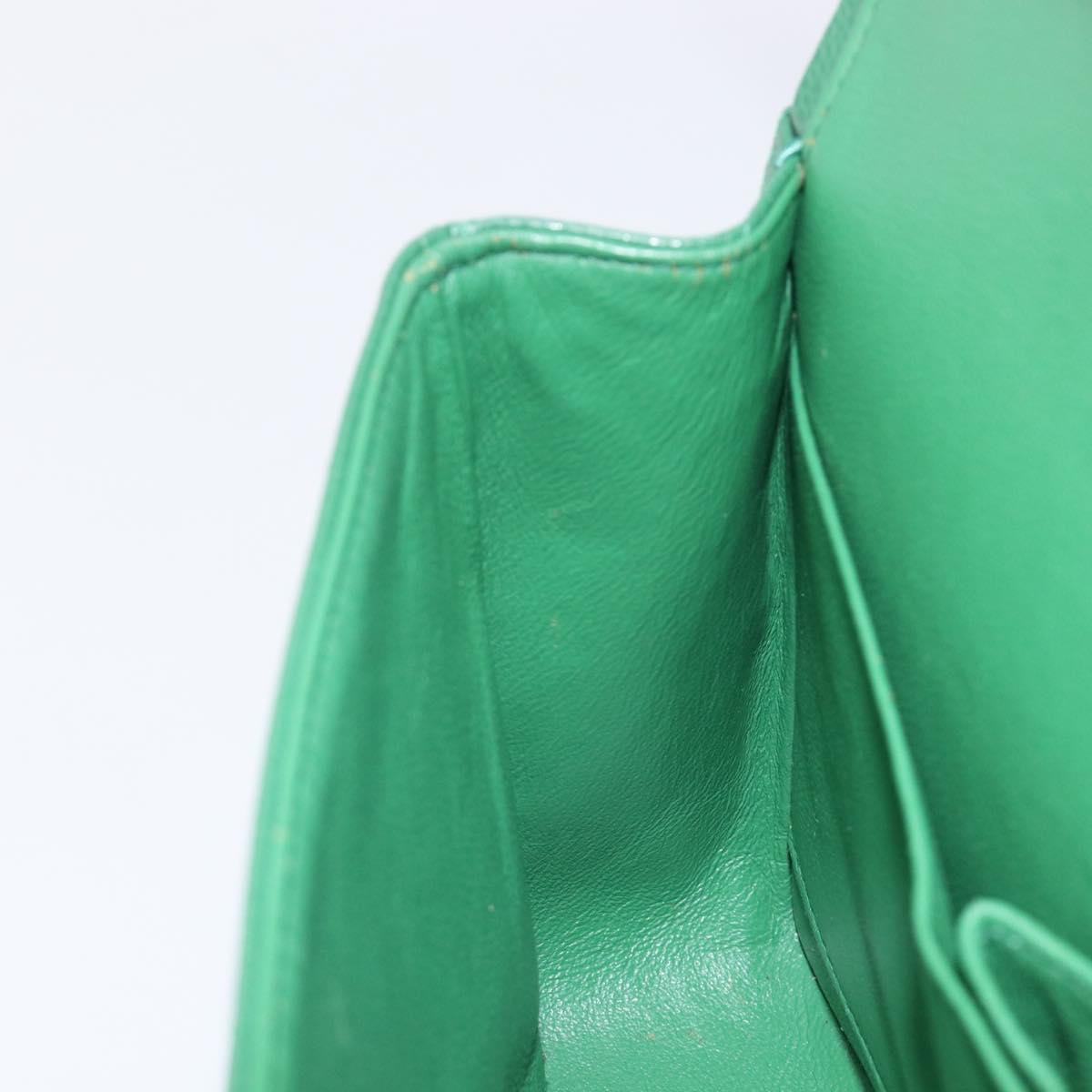 CHANEL Chain Matelasse25 Shoulder Bag Caviar Skin Green Silver CC Auth 210172SAM