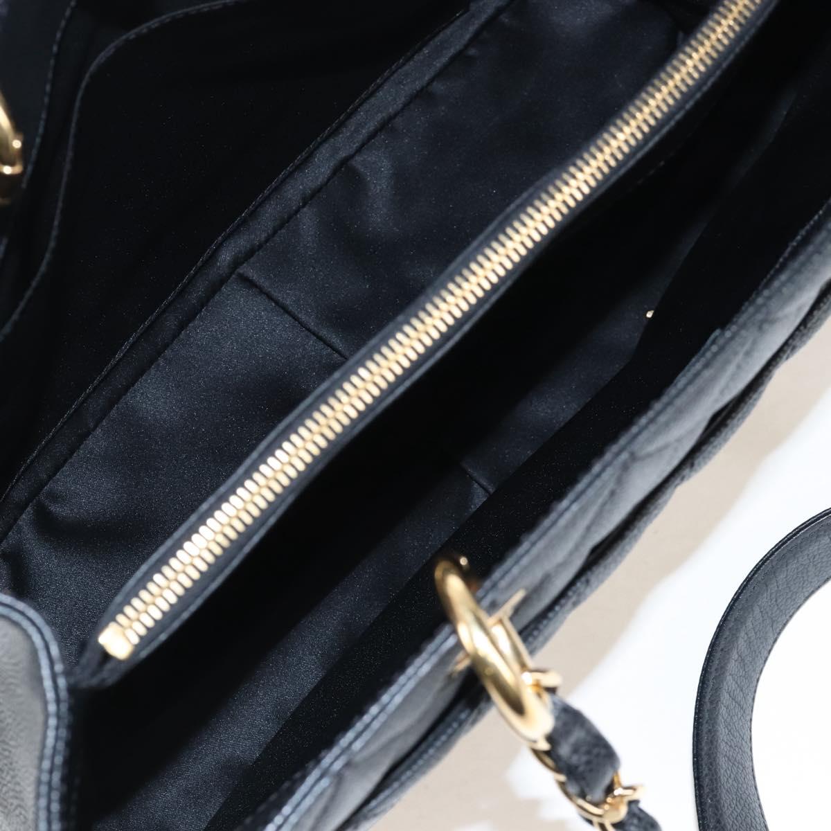CHANEL GST Chain Shoulder Tote Bag Caviar Skin Black Gold CC Auth 210174SAM