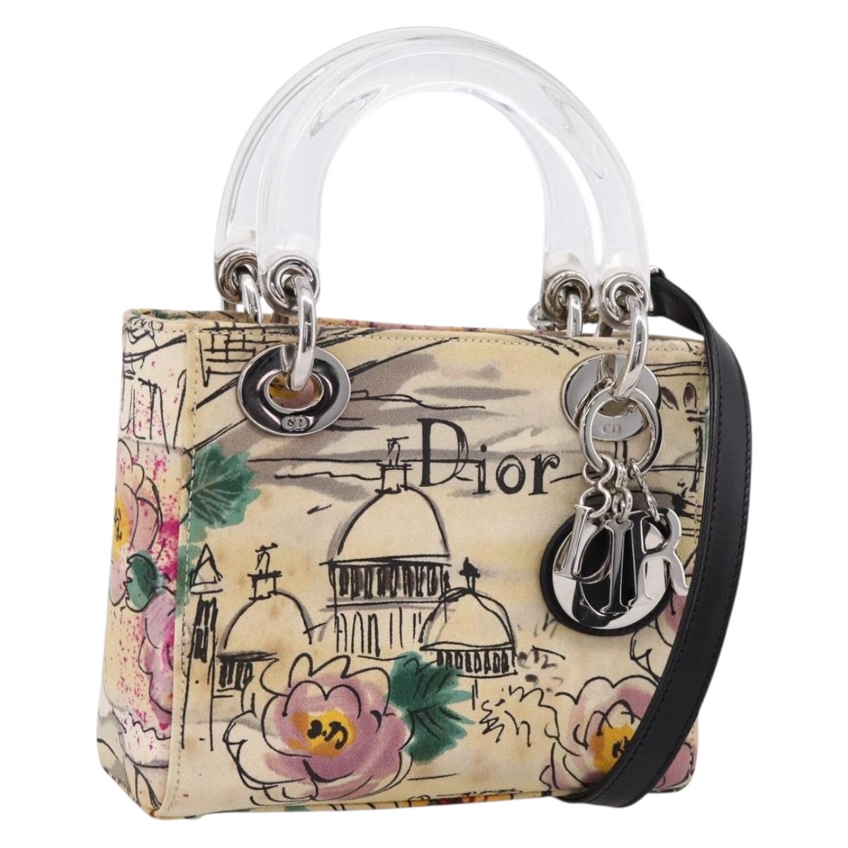 Christian Dior Lady Dior Bag Canvas 2way Osaka2005 19/50 Beige Auth 210177V