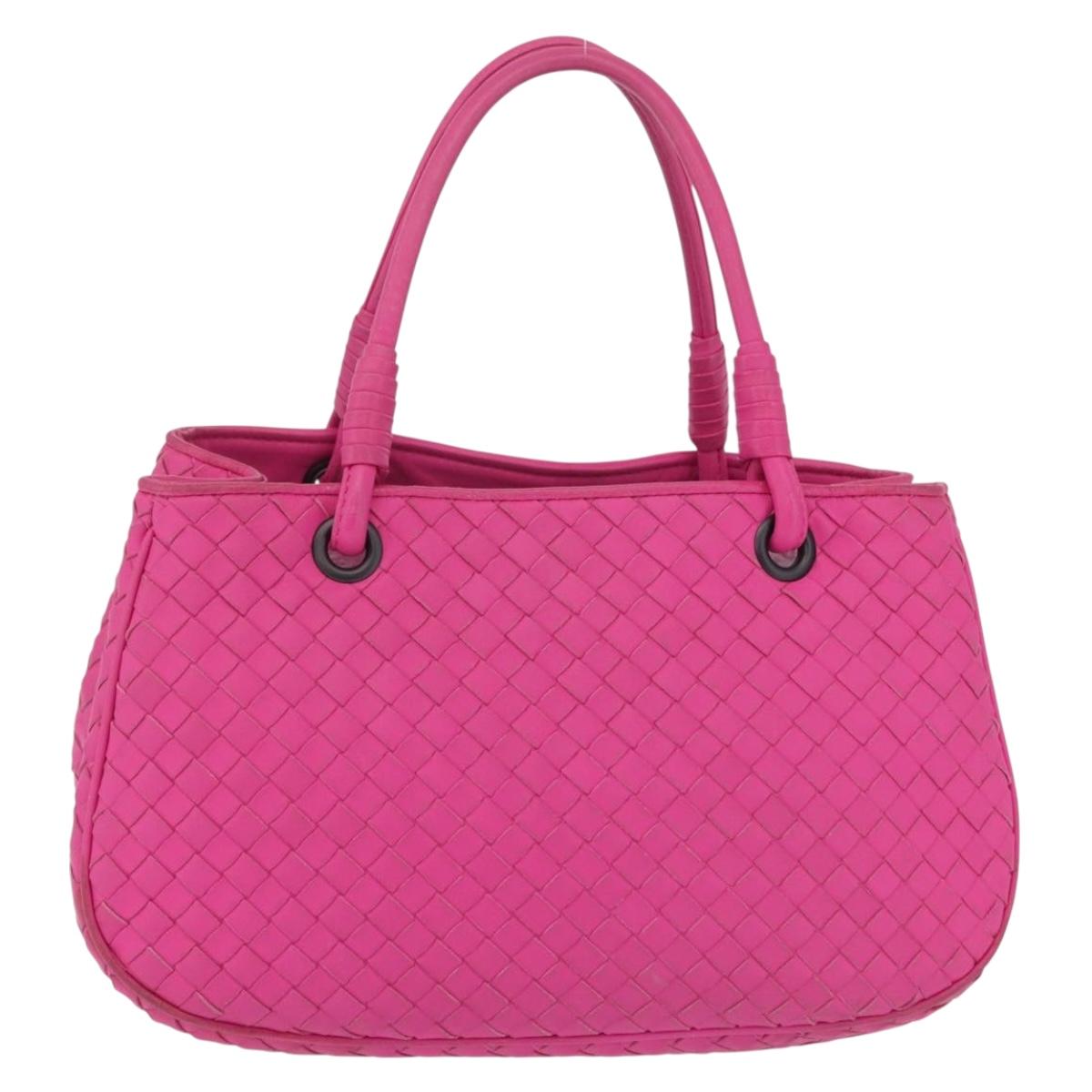 Bottega Veneta INTRECCIATO Hand Bag Leather Pink Auth 210179V
